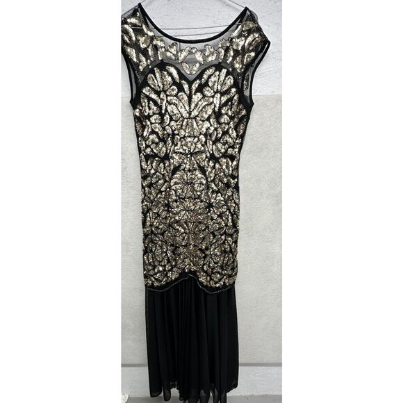 PrettyGuide Womens Small 1920s Sequin Gatsby Flapper Formal Evening Prom Dress - Picture 1 of 10